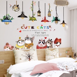 Decal Dán Tường mẫu Mèo Đèn