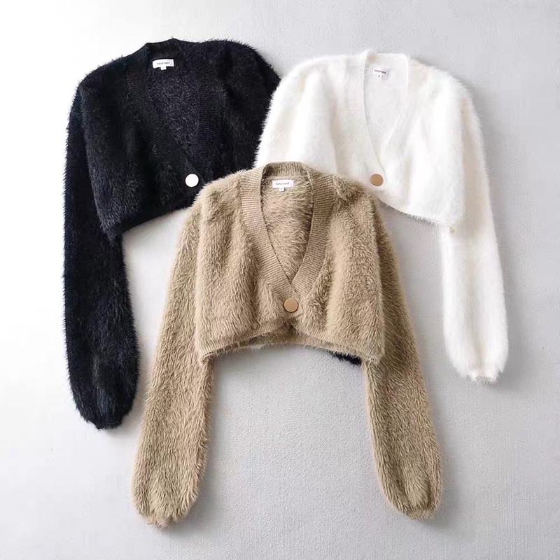 Áo khoác cardigan SUXI dệt kim màu sắc xinh xắn thời trang dành cho nữ