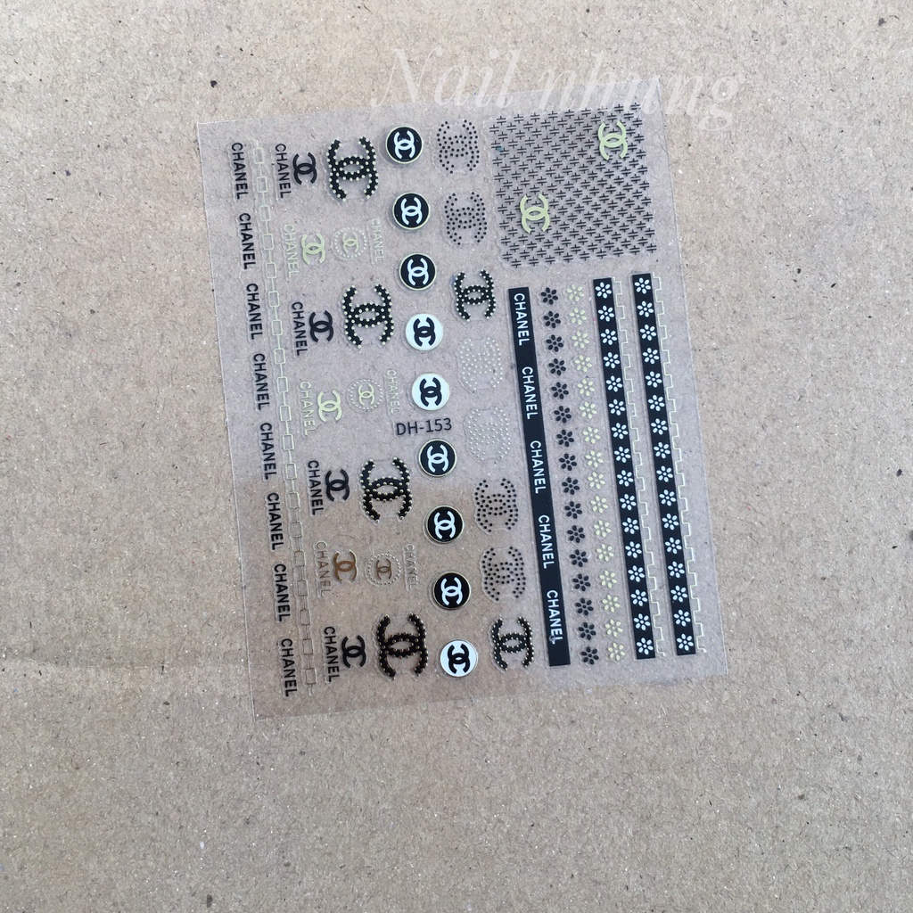 Sticker dán móng tay mẫu thương hiệu, logo, deacal dán móng tay