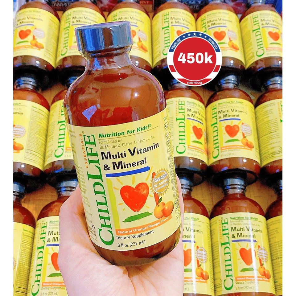 Vitamin tổng hợp cho bé Childlife Multivitamin & Mineral cho trẻ 6 tháng đến 12 tuổi