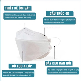 Set 10 chiếc khẩu trang kf94 4d kháng khuẩn uni mask chống bụi mịn cao cấp