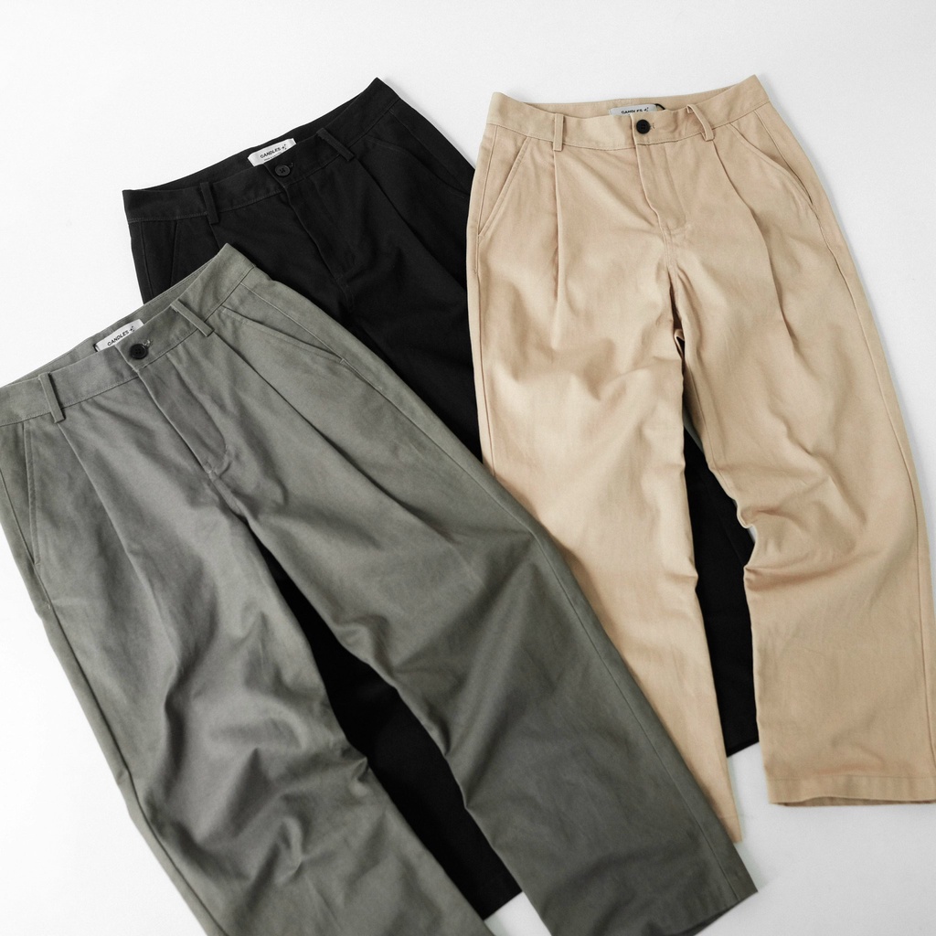 Quần Kaki nam nữ wide-fit CANDLES BAGGY KAKI thiết kế basic chất liệu kaki chính hãng