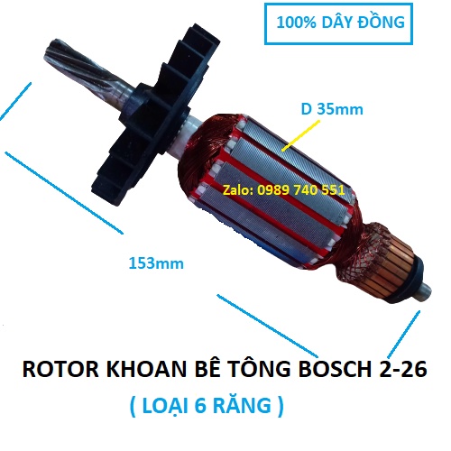 Rotor máy khoan bê tông ba chức năng bosh 2-26