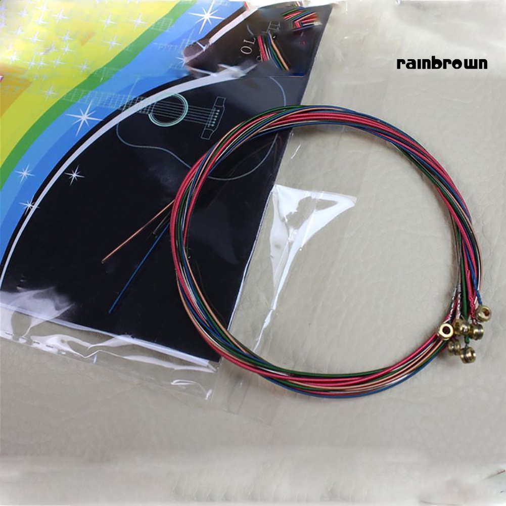 Set 1 Bộ 6 Dây Đàn Guitar Nhiều Màu Sắc