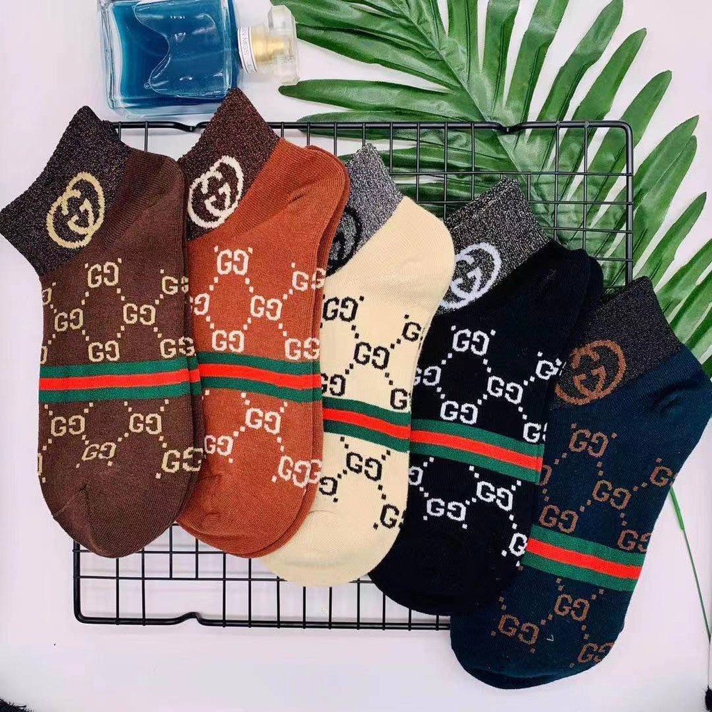 Tất cổ ngắn nam nữ họa tiết Gucci sang chảnh trẻ trung S13 - Solulie