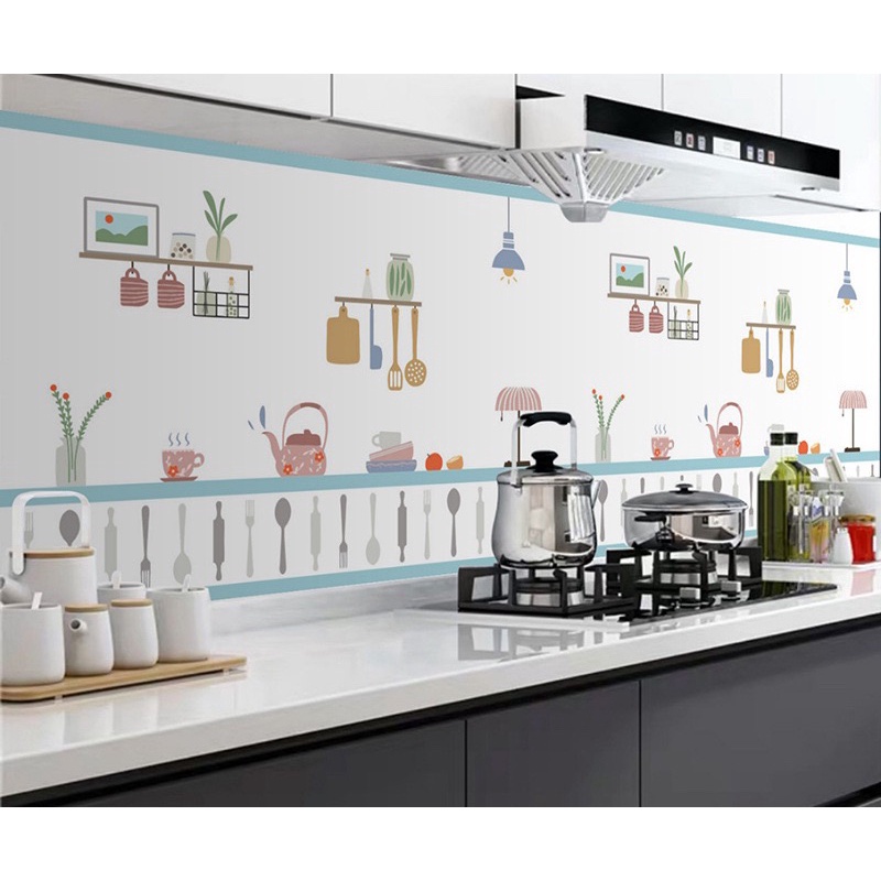 1m dài x 60cm rộng Decal dán bếp tráng nhôm chống dầu mỡ - PN002