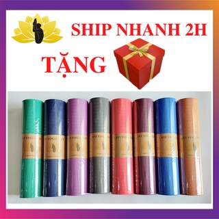 (Tặng túi) Thảm tập yoga cao cấp xuất xứ Việt Nam chất liệu TPE  dày 8mm có định tuyến chống trơn trượt - AVI Việt Nam
