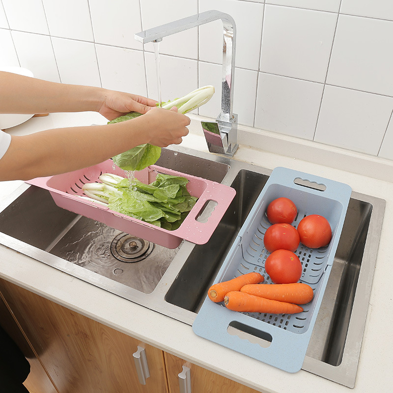 Rổ Rửa Rau Củ Quả Bằng Nhựa Có Thể Điều Chỉnh Đa Năng Tiện Dụng Cho Nhà Bếp