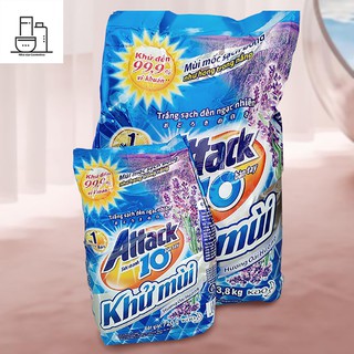 Bột Giặt Attack Khử Mùi Hương Oải Hương 3,8kg Tặng Bột Giặt 720g