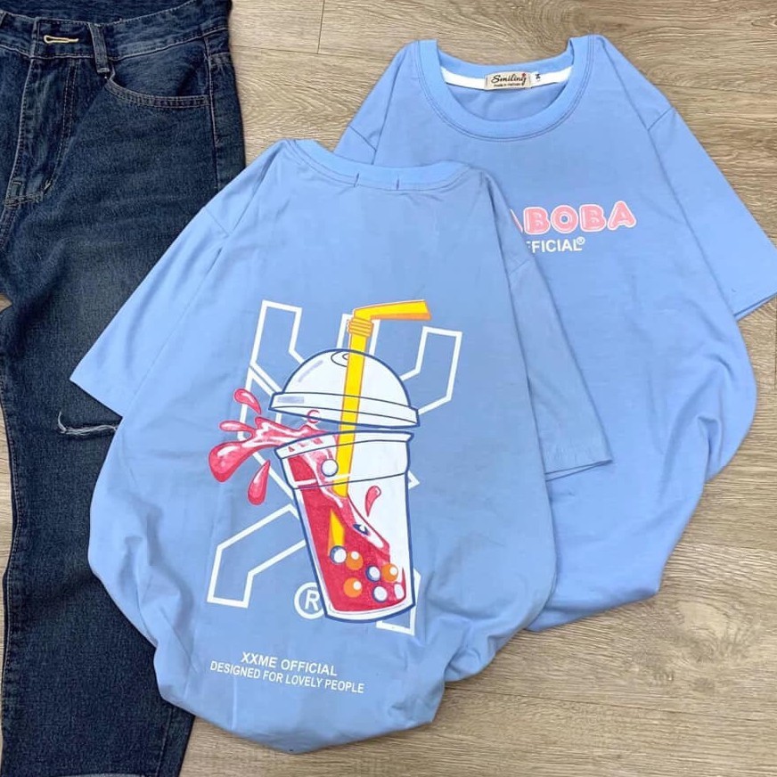 Áo Thun Nam Nữ BOBA Trà Sữa Xanh Unisex From Rộng Hot Trend Mới Vải Mềm Mịn Giá Xưởng