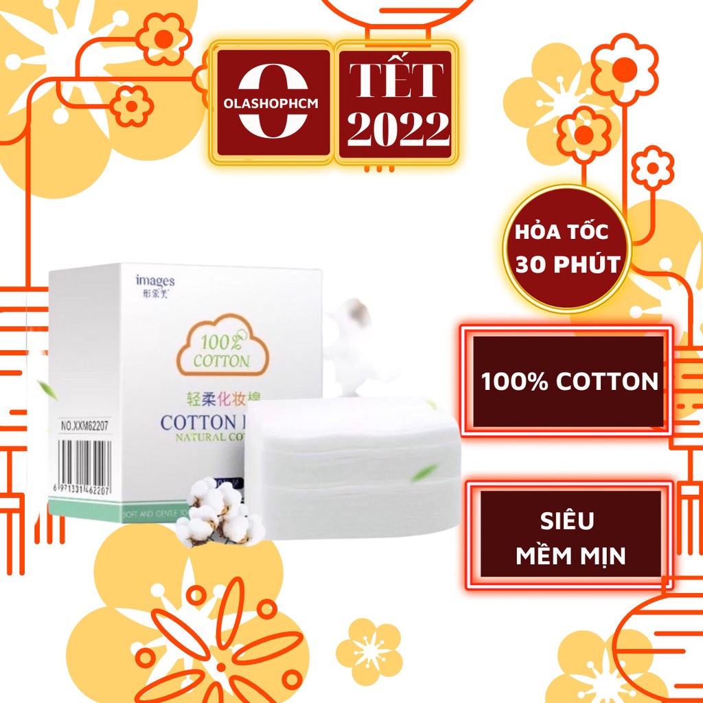 Bông tẩy trang cotton hộp 100 miếng mềm mịn