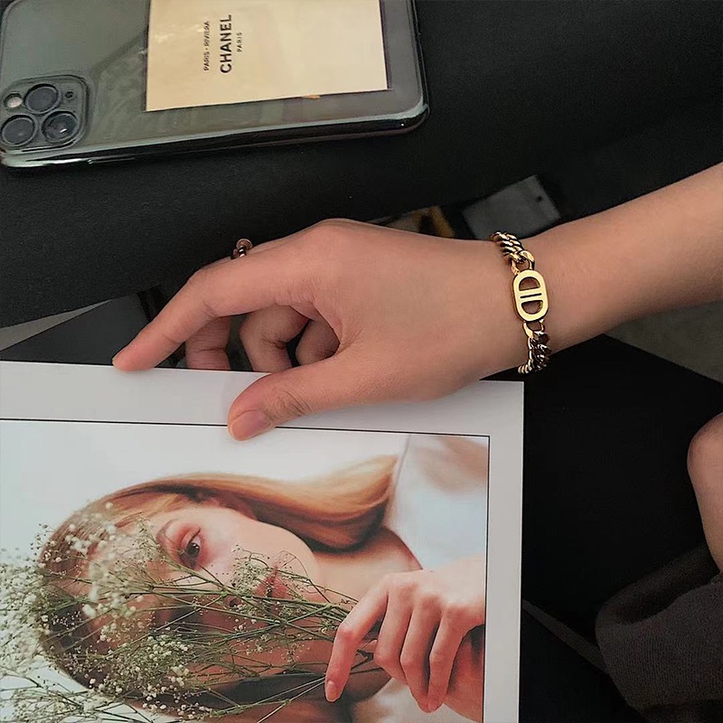 Vòng Cổ Thép Titan Mặt Hai Chữ D Phong Cách Hip Hop Âu Mỹ