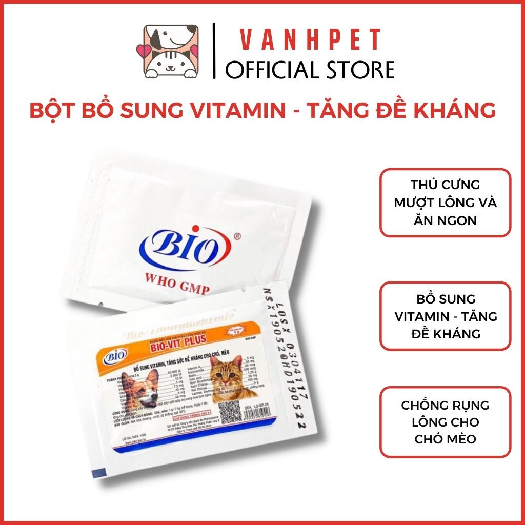 Bột bổ sung vitamin, tăng đề kháng cho chó mèo Bio-Vit 5g - vanhpet