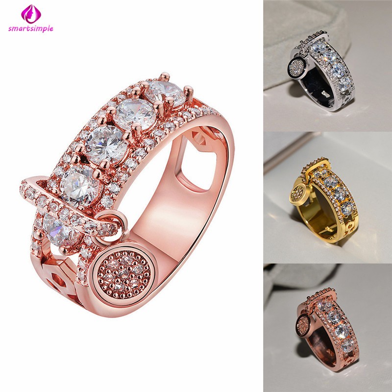 Nhẫn đính hôn kiểu vintage gắn đá zircon