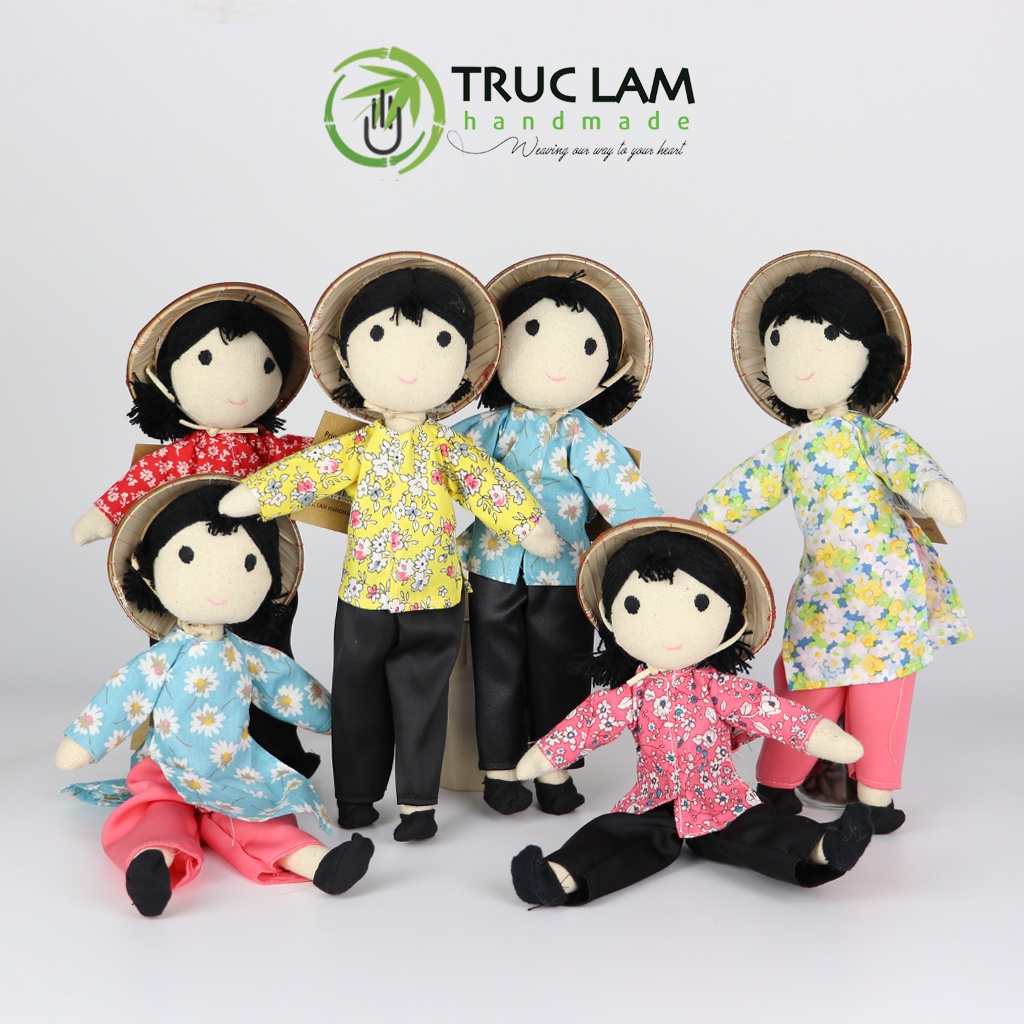 Búp Bê Nhồi Bông Trang Phục Nón Lá, Áo Bà Ba, Áo Dài Việt Nam - Trúc Lâm Handmade