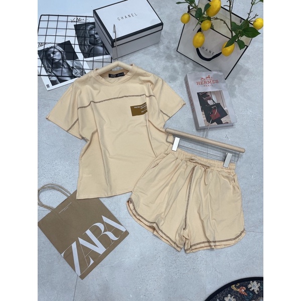 SNU364 BỘ ĐÙI NỮ COTTON ÁO SNOW VIỀN NGANG | BigBuy360 - bigbuy360.vn