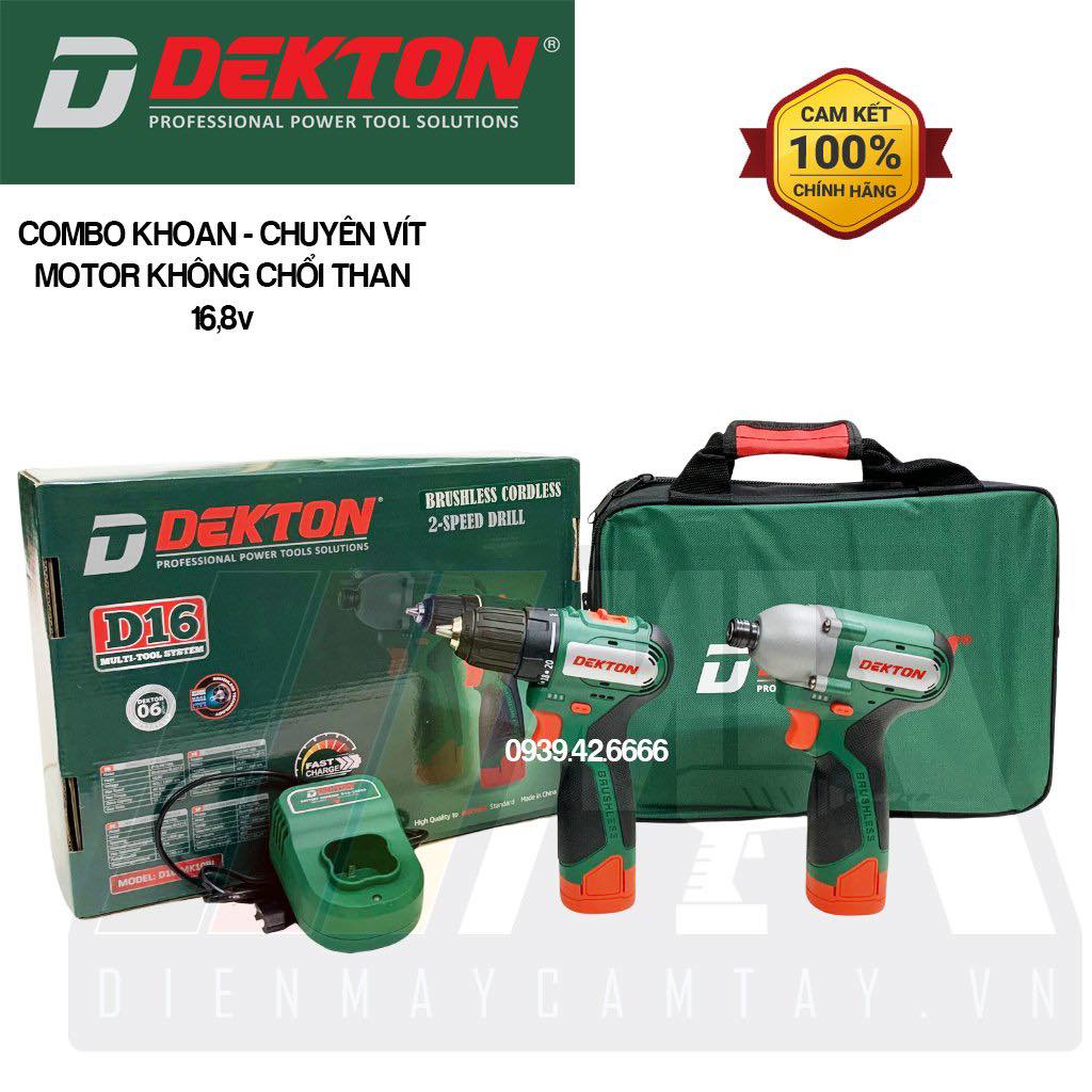 Máy Bắn Vít và Máy Khoan Dùng Pin 16,8V Dekton D16-CV150Bl và D16-MK10Bl - Motor Brushless