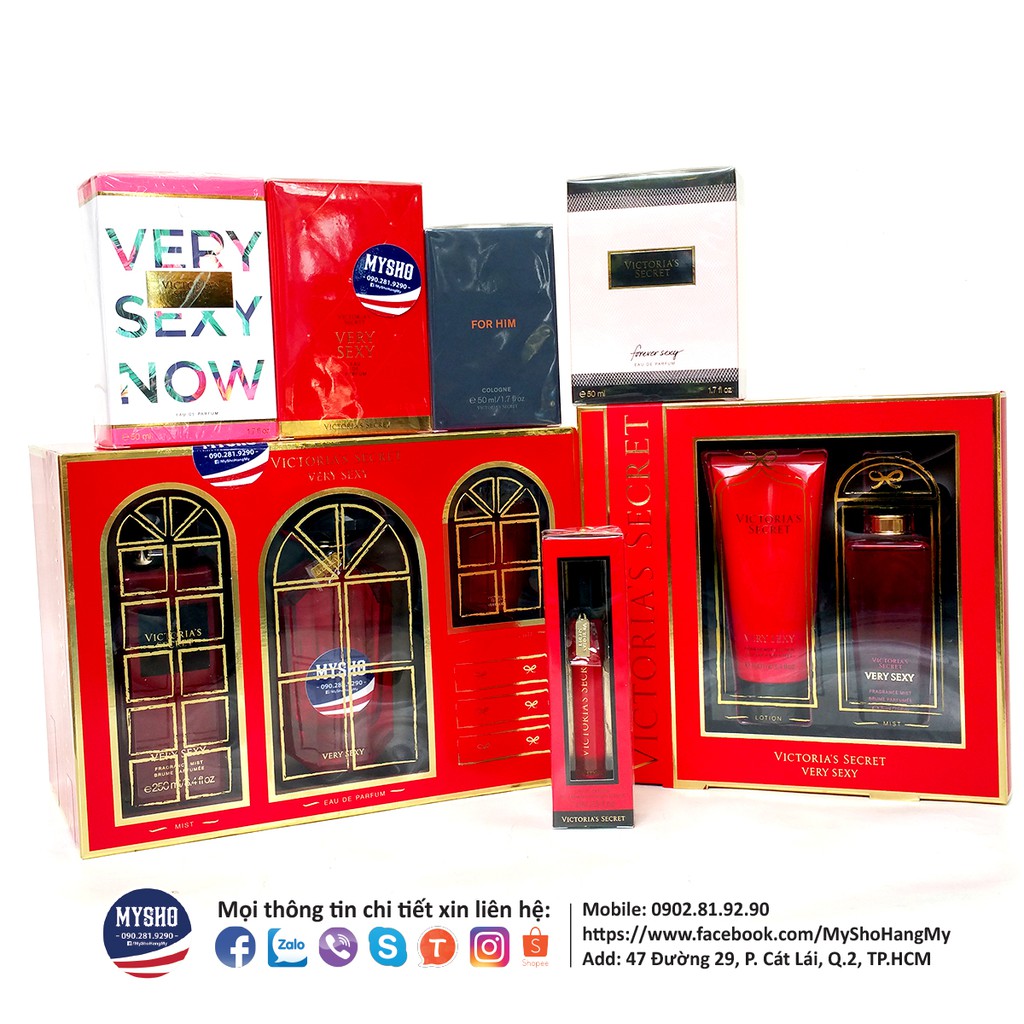 Big sale Nước hoa Victoria Secret Very Sexy, Bombshell, Scandalous, Eau So Sexy, Heavenly, Tease - USA, bộ 100ml | Thế Giới Skin Care