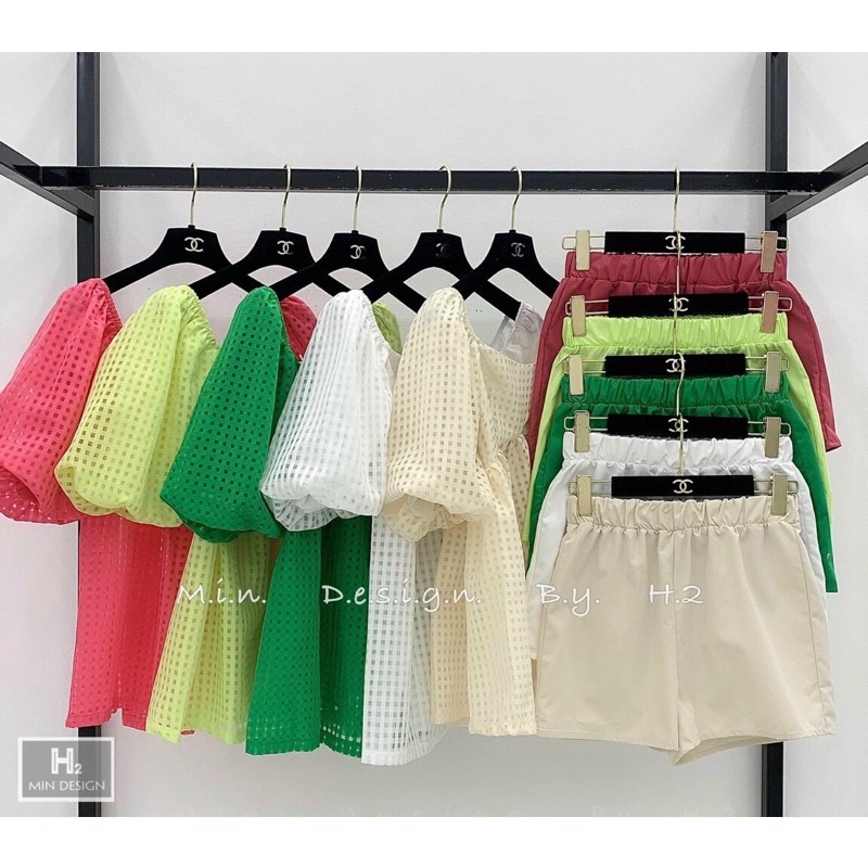 Set babydoll tay phồng, áo babydoll tay bồng