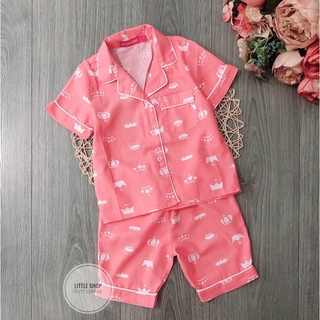 Bộ pijama bé gái tay ngắn quần lửng