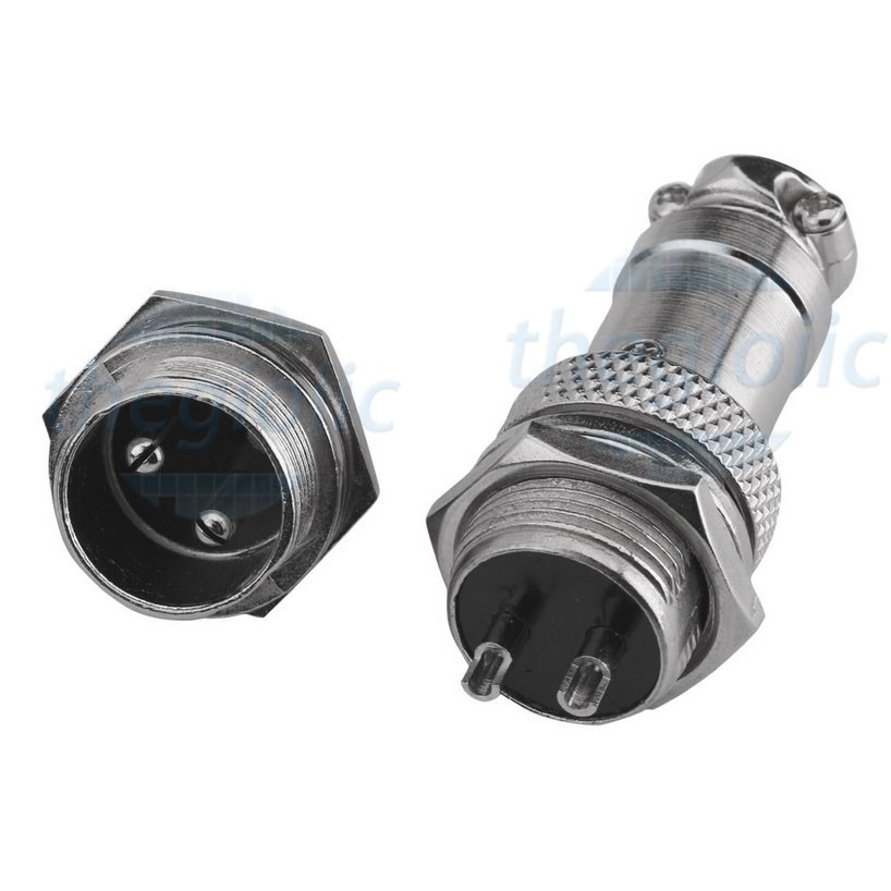 Jack GX16 2p (đực+ cái), Giắc GX16 2P bộ đực cái 16mm, GX16-2P