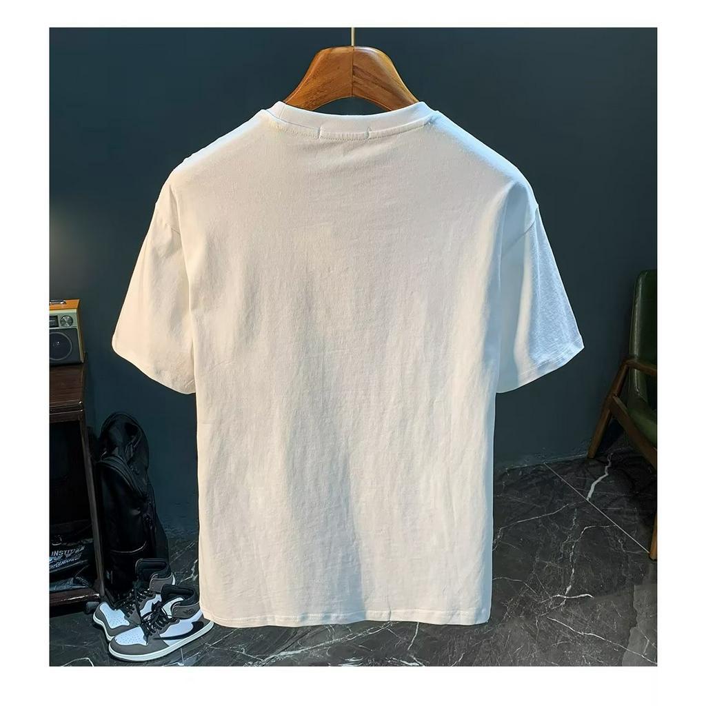 Áo Thun Cotton Ngắn Tay Cổ Tròn Thời Trang Mùa Hè Dành Cho Nam 3 Màu Size S-5XL