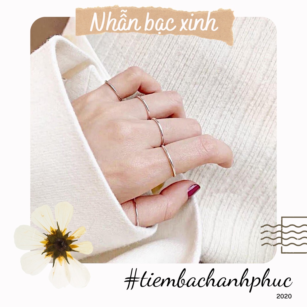 Nhẫn bạc nữ chất liệu bạc ta ss925 xinh xắn, không đen không han gỉ - Mã TSJ01
