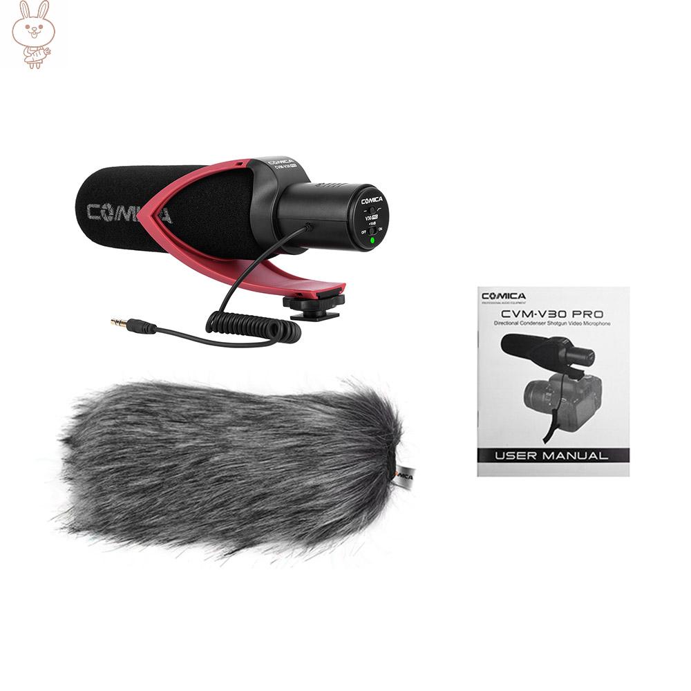 Only♥CoMica CVM-V30 PRO Super-Cardioid Directional Condenser Video Microphone Interview Mic with Wind Muff 3.5mm Interface Professional Shock Mount Universal Cold Shoe for DSLR Camera Camcorder