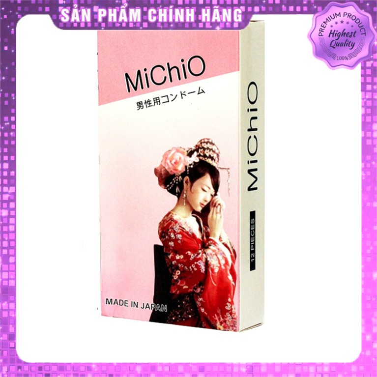 Bao cao su 12 chiếc MichiO Gân Gai Siêu mỏng - Nhật Bản