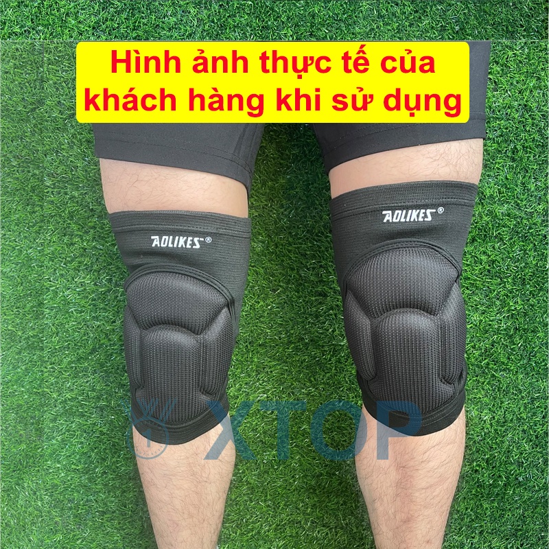 Bó gối thể thao có đệm chống chầy xước, Bảo vệ đầu gối nhập khẩu chính hãng Aolikes 0217A ( 2 chiếc )