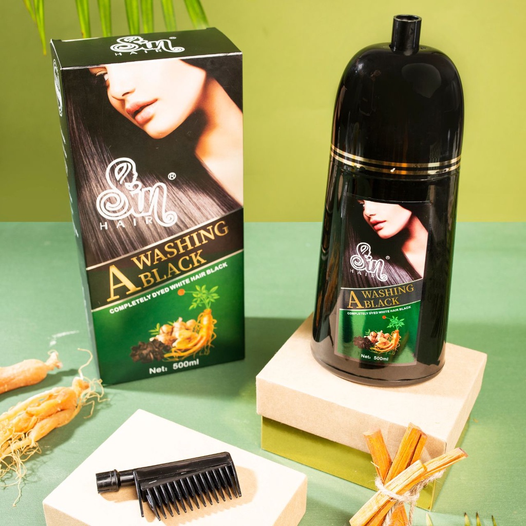 [Chính hãng Nhật Bản] Combo 2 dầu gội Sinhair đen - Phủ bạc từ lần gội đầu tiên, lên màu nhanh, không phai màu
