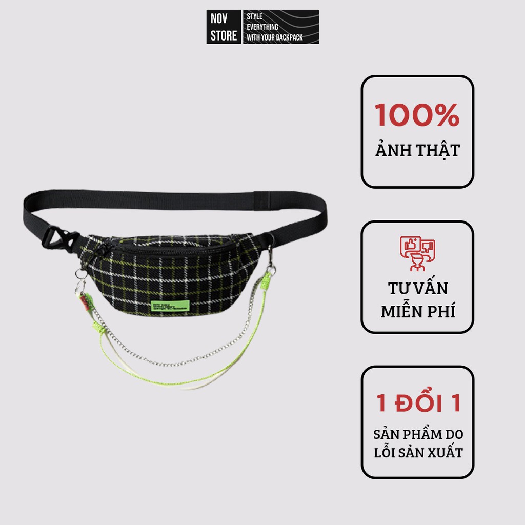 Túi bao tử TATTERSALL BUMBAG [Ảnh thật 100%] chính hãng Inflation vải Polyester chất lượng cao với họa tiết bắt mắt nov