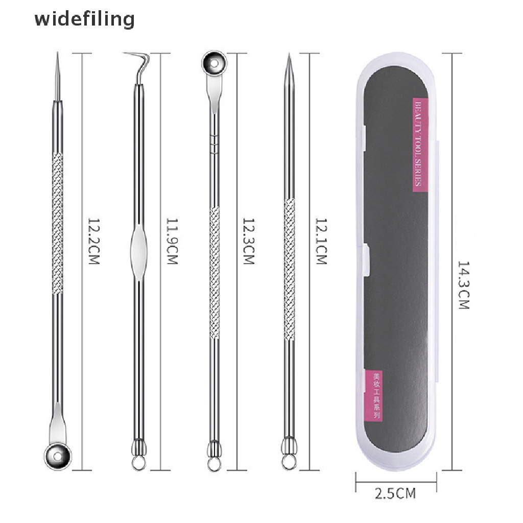 [Hàng mới về] Set 4 dụng cụ nặn mụn đầu đen không gây vết thâm chăm sóc da mặt tiện lợi