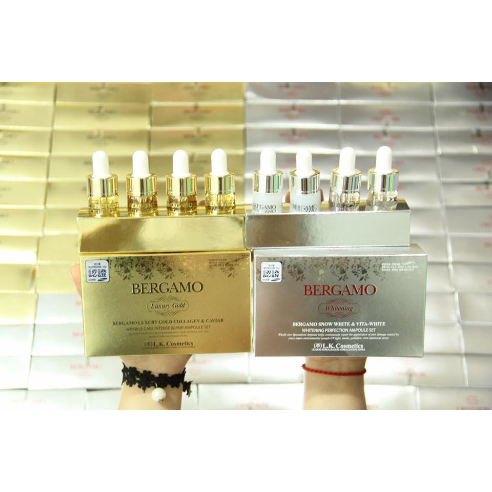 SET 4 CHAI TINH CHẤT DƯỠNG DA BERGAMO LUXURY GOLD COLLAGEN SERUM | BigBuy360 - bigbuy360.vn