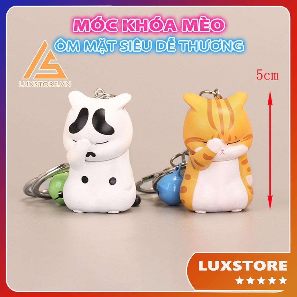 MÓC KHÓA MÈO ÔM MẶT SIÊU DỄ THƯƠNG MÓC CẶP BA LÔ TÚI XÁCH – LUXSTORE