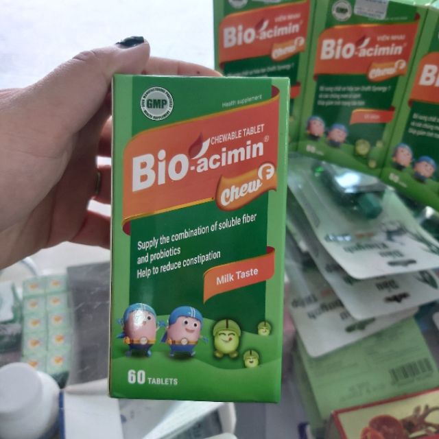 Viên nhai Bio-acimin ChewF – Hỗ trợ cân bằng hệ vi sinh đường ruột (Hộp 60 viên)
