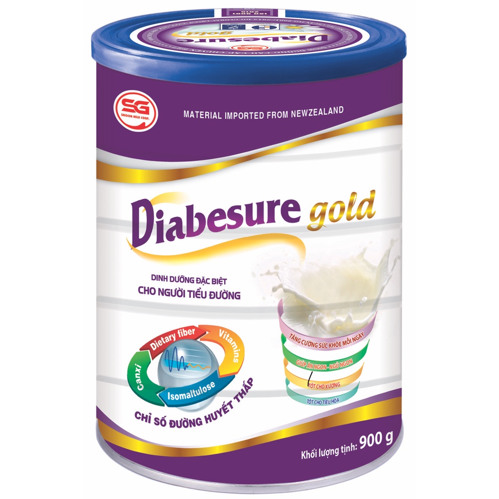 Sữa bột chuyên biệt cho người tiểu đường Diabesure Gold 900g - Dinh dưỡng đặc biệt cho người tiểu đường