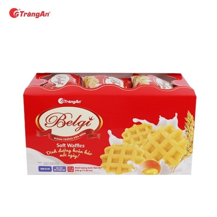 Bánh trứng sữa mềm Belgi Tràng An hộp 336g