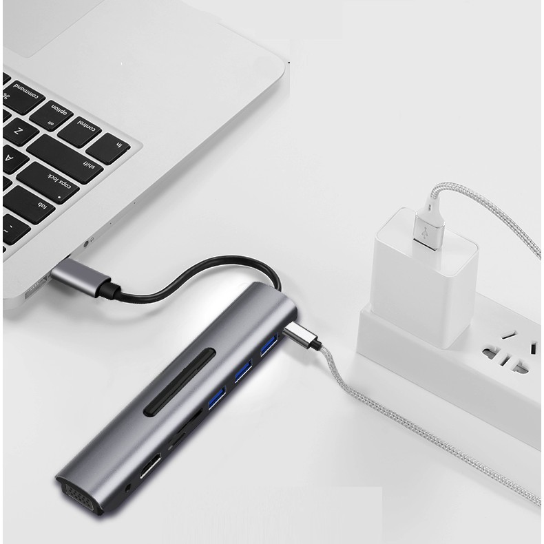 Hub USB type C - 9 in1 - Màu Ngẫu Nhiên