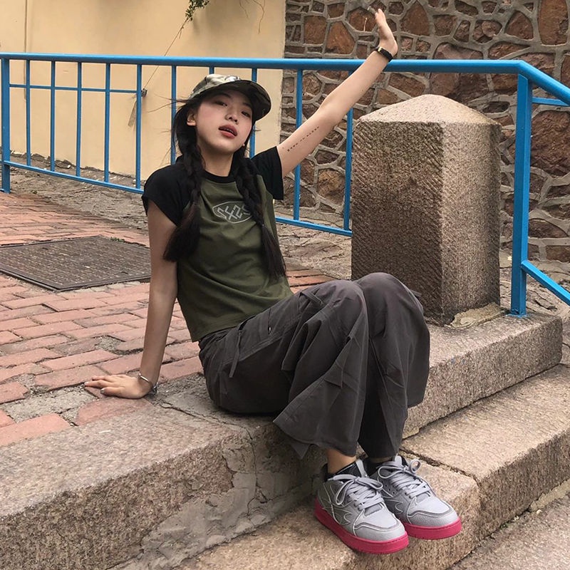 Áo Thun Ngắn Tay Dáng Ôm Phong Cách Retro Mỹ Thời Trang Mùa Hè Hàng Mới Dành Cho Bạn Nữ