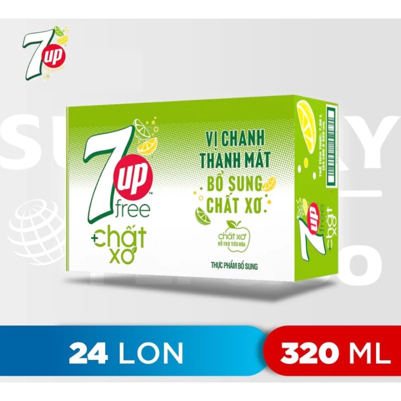 7Up Chất Xơ - Ít Calo 320ml/Lon