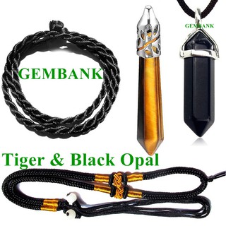 Bộ vòng cổ opal đen và opal mắt hổ tự nhiên