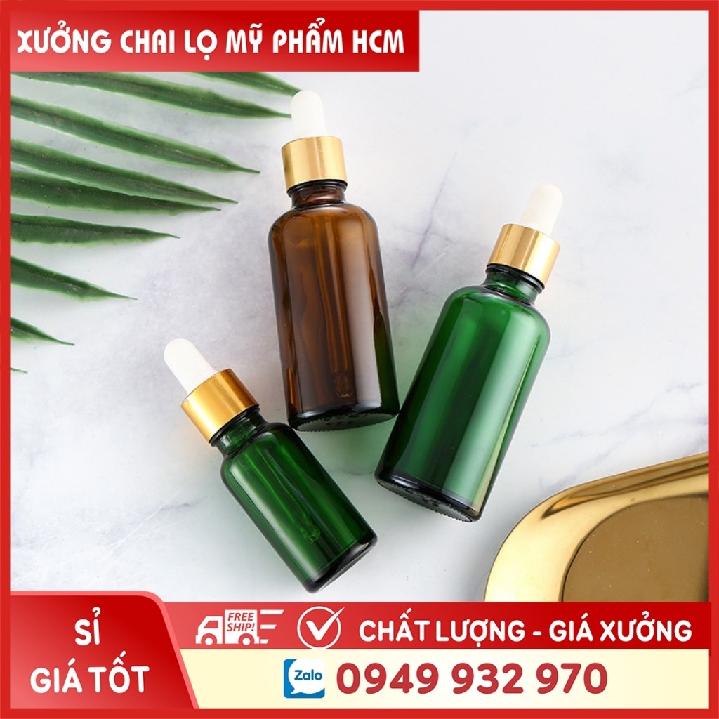 Lọ Chiết Serum ️ Lọ Đựng Tinh Dầu  Nắp Bóp Nhỏ Giọt Khoen Vàng 50ML/100ML Thiết Kế Nhỏ Gọn,  Chiết Mỹ Phẩm Du Lịch