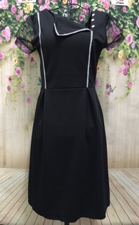 [Kèm ảnh thật]🍒Đầm xoè viền ren tay lưới MLXL2XL