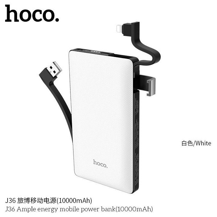 Sạc Dự Phòng HoCo J36 10000mAh Tích Hợp Cáp Sạc Lightning Và Giá Đỡ Điện Thoại