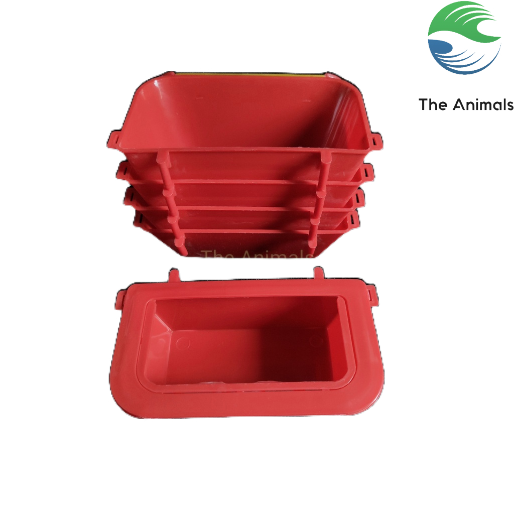 [5 cái] Máng ăn chống vương vãi cho gà tre, gà nòi (đỏ)