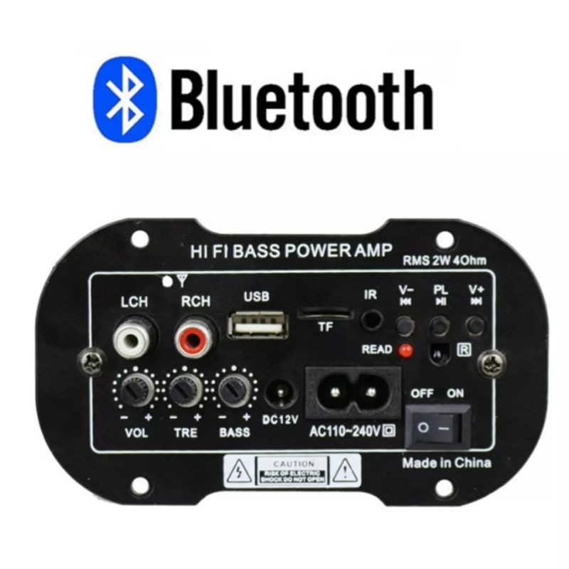 ộ Khuếch Đại Công Suất Âm Thanh Bluetooth HiFi Bass 16 cm Cho Xe Hơi, Xe máy, Độ chế loa.Có FM. Chạy điện 220V, 12V