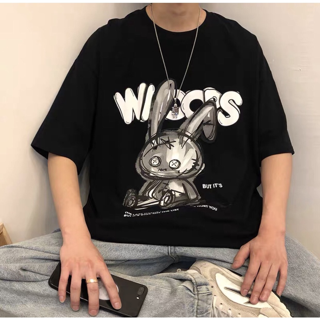 Áo Thun THỎ THÊ THẢM From Rộng Unisex Mềm Mịn Dày Dặn Hot Trend