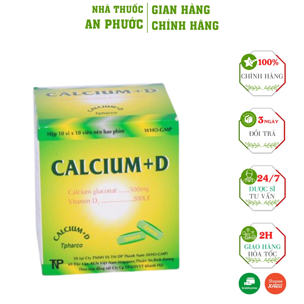 Viên Uống CALCIUM- D  ⚡ CAM KẾT CHÍNH HÃNG ⚡ Bổ sung Calci và vitamin D3