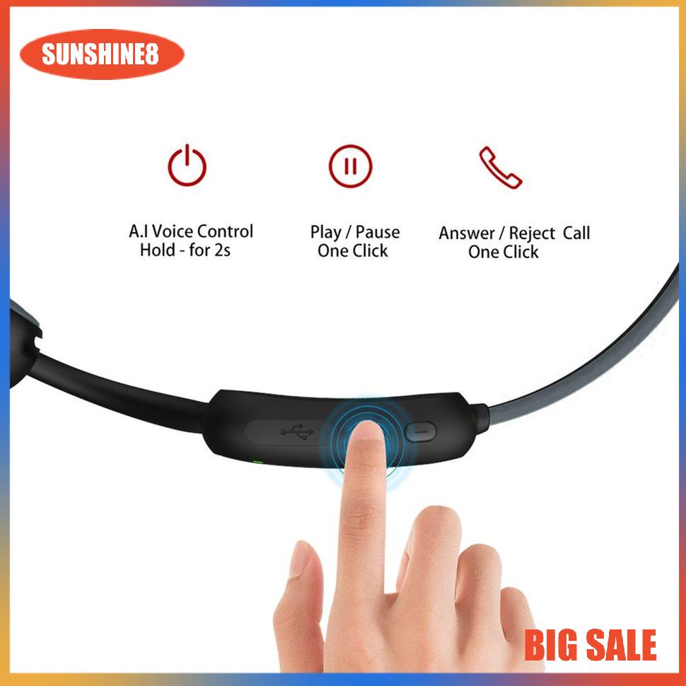 【SUN】Wireless Headphones Bone Conduction Sport Headset With Mic For Smartphones